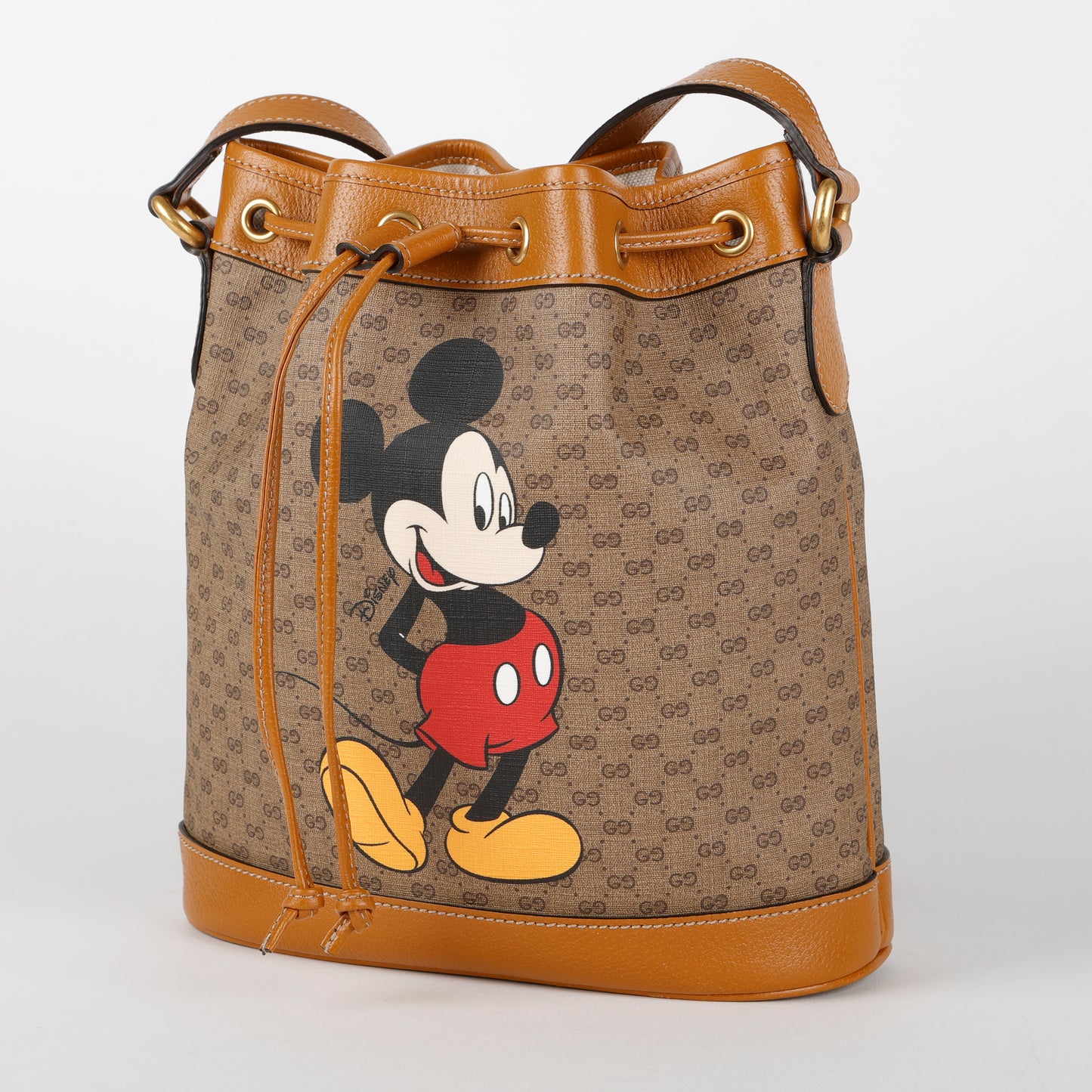 Mini Disney Bucket Bag, Coated Canvas/Brown