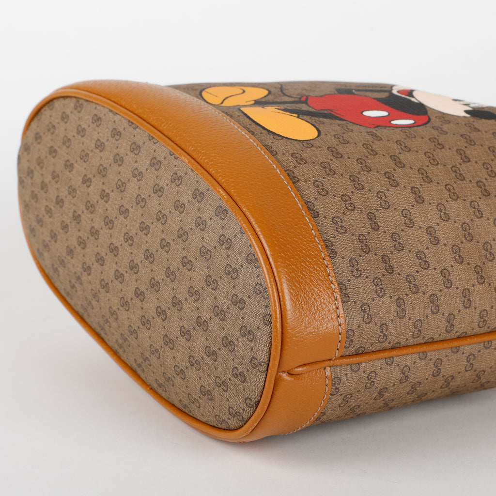 Mini Disney Bucket Bag, Coated Canvas/Brown