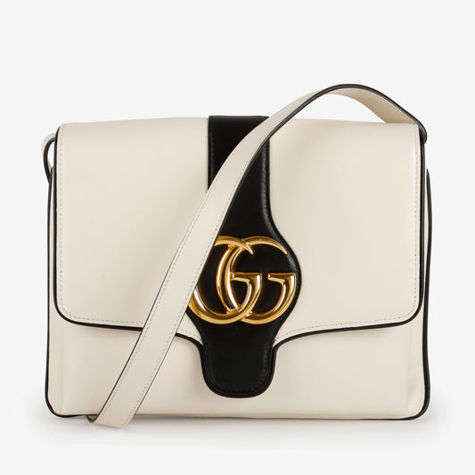 Medium Arli Shoulder Bag, Cream and Black