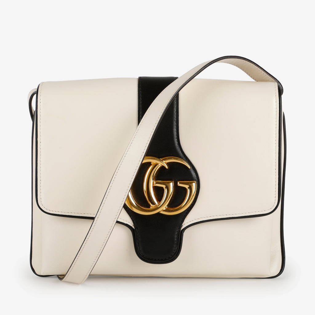Medium Arli Shoulder Bag, Cream and Black