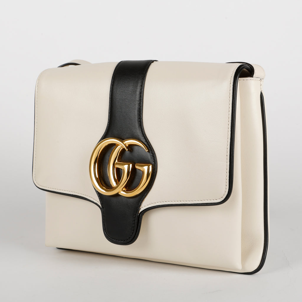 Medium Arli Shoulder Bag, Cream and Black