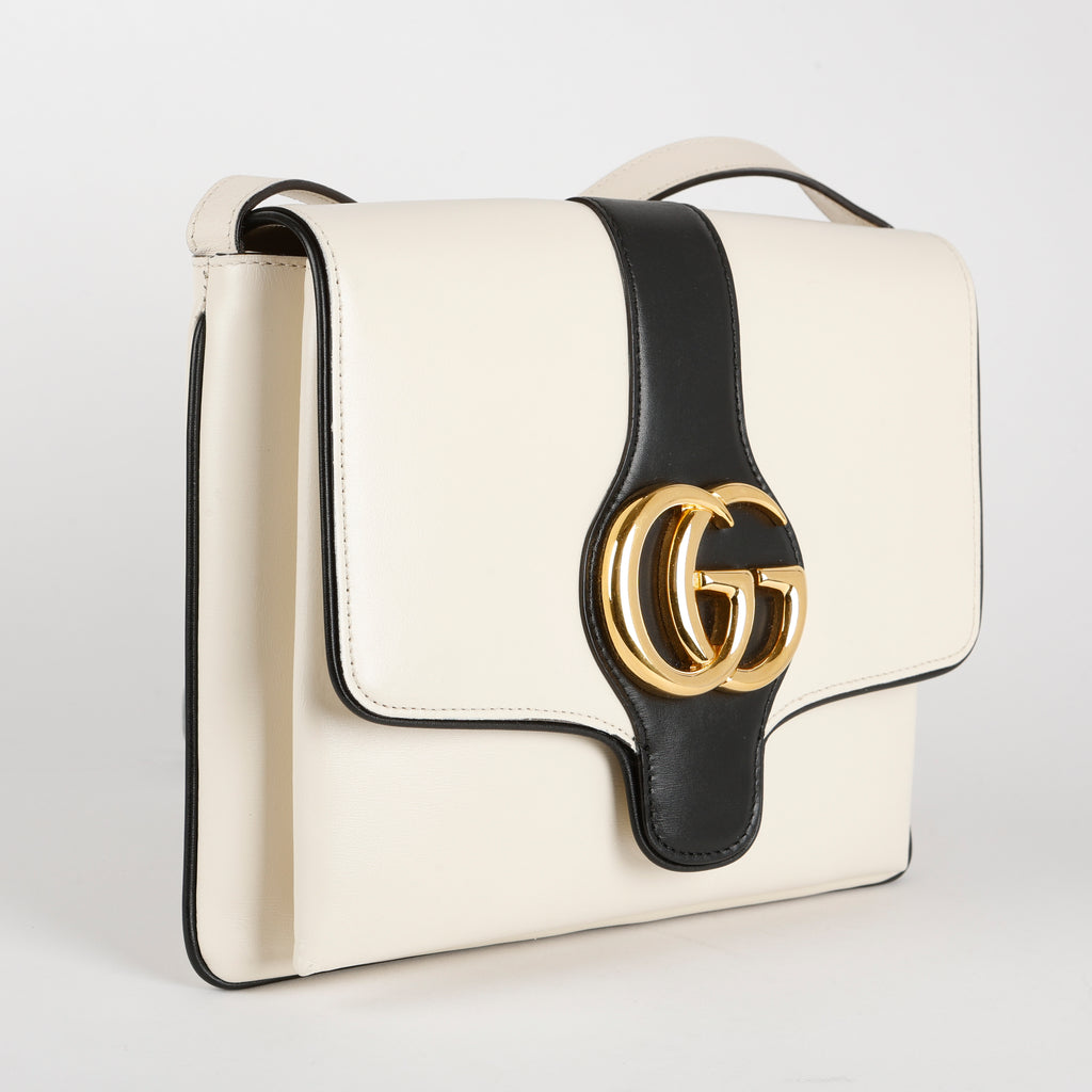 Medium Arli Shoulder Bag, Cream and Black