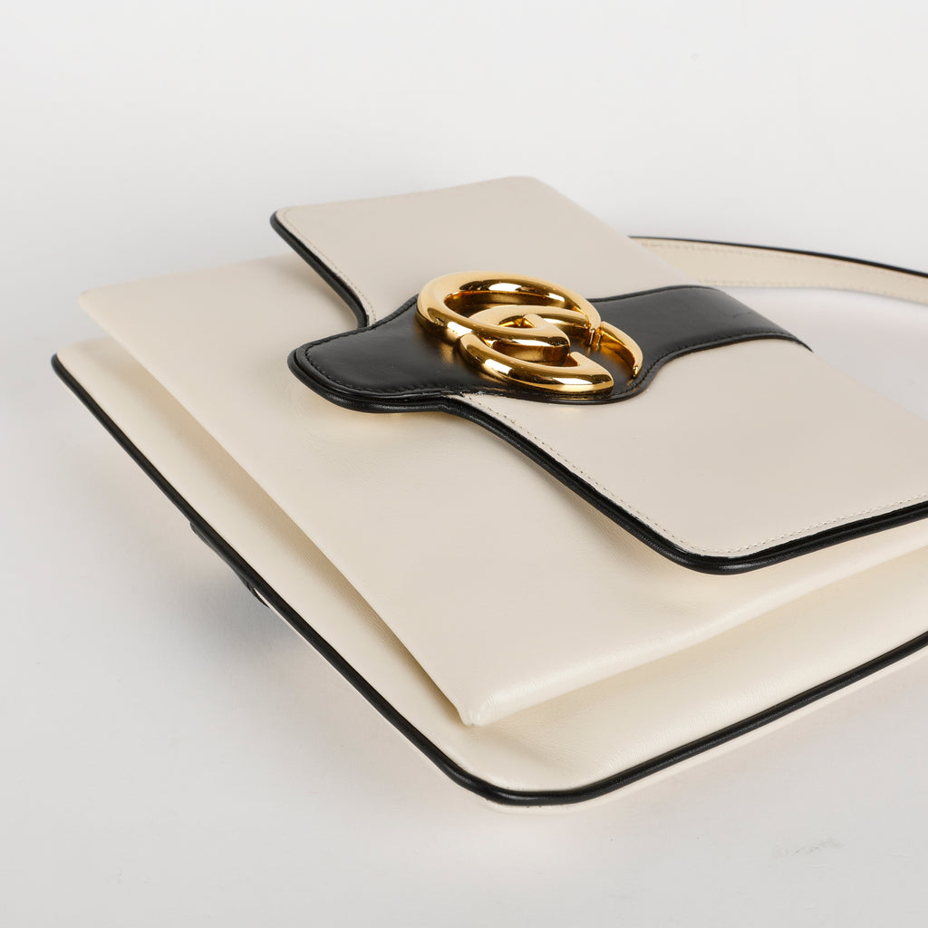 Medium Arli Shoulder Bag, Cream and Black