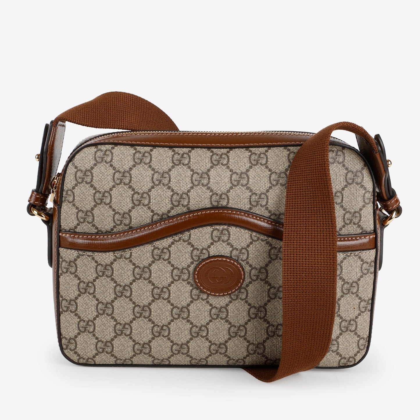 Retro Interlocking GG Messenger Shoulder Bag, Supreme Canvas