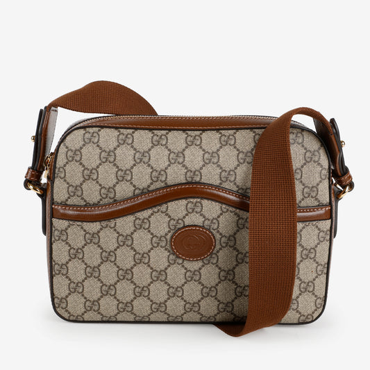 Retro Interlocking GG Messenger Shoulder Bag, Supreme Canvas