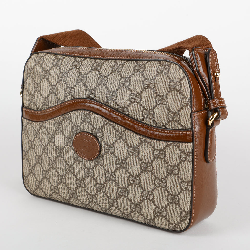 Retro Interlocking GG Messenger Shoulder Bag, Supreme Canvas
