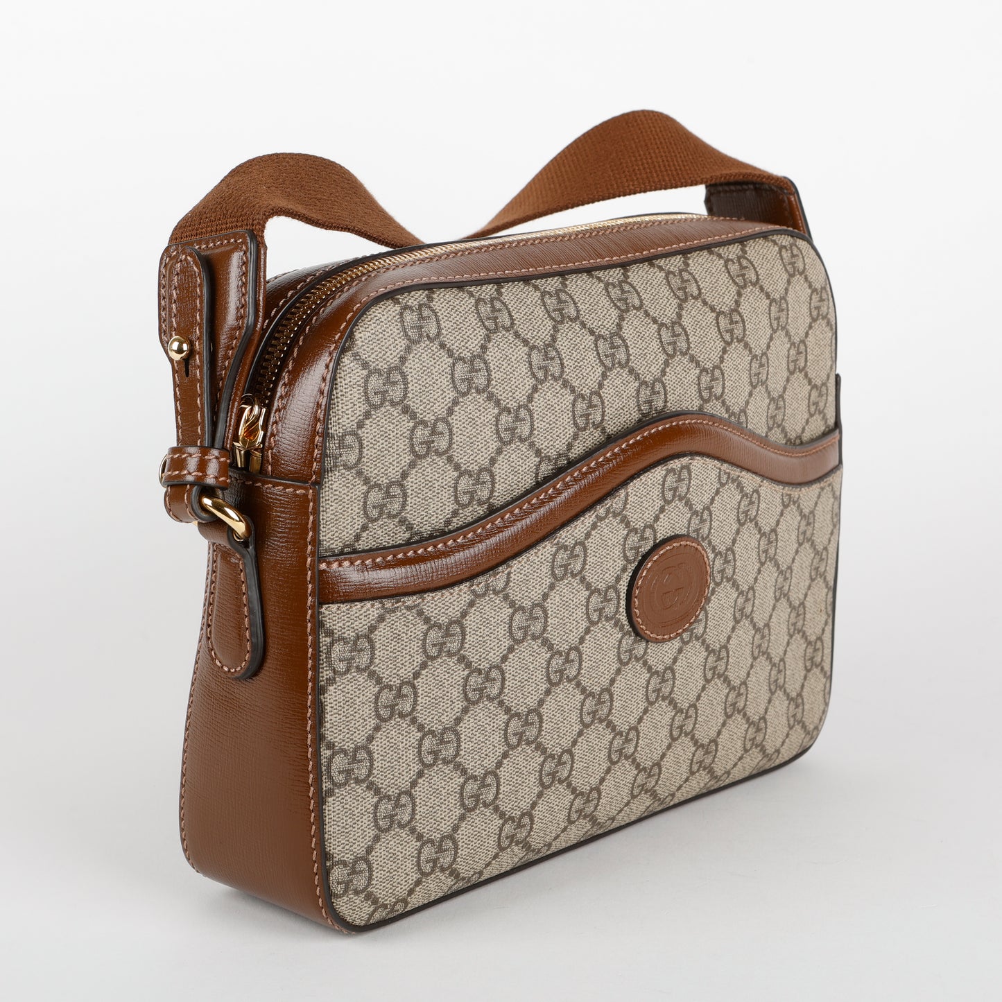 Retro Interlocking GG Messenger Shoulder Bag, Supreme Canvas