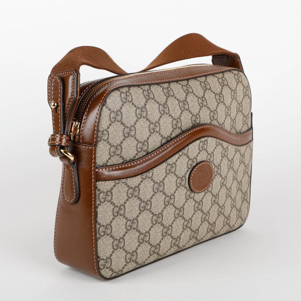 Retro Interlocking GG Messenger Shoulder Bag, Supreme Canvas