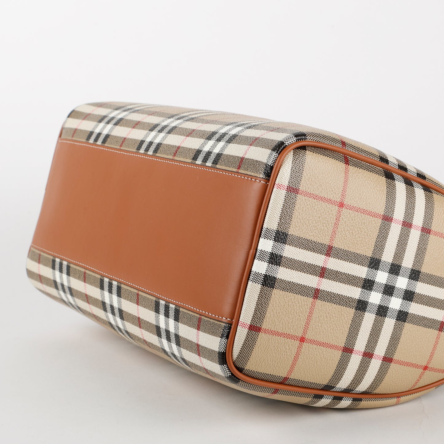 Medium Check Bowling Bag, Coated Canvas/Brown