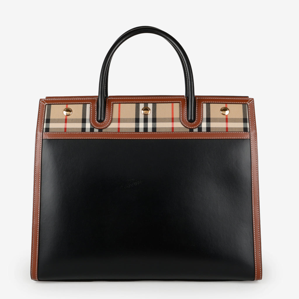 Medium Ballingdon Tote, Checked Canvas/Leather