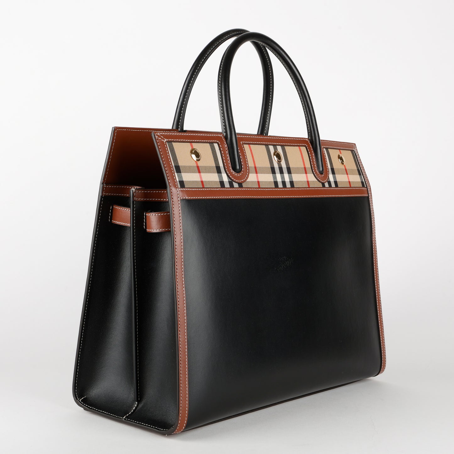 Medium Ballingdon Tote, Checked Canvas/Leather