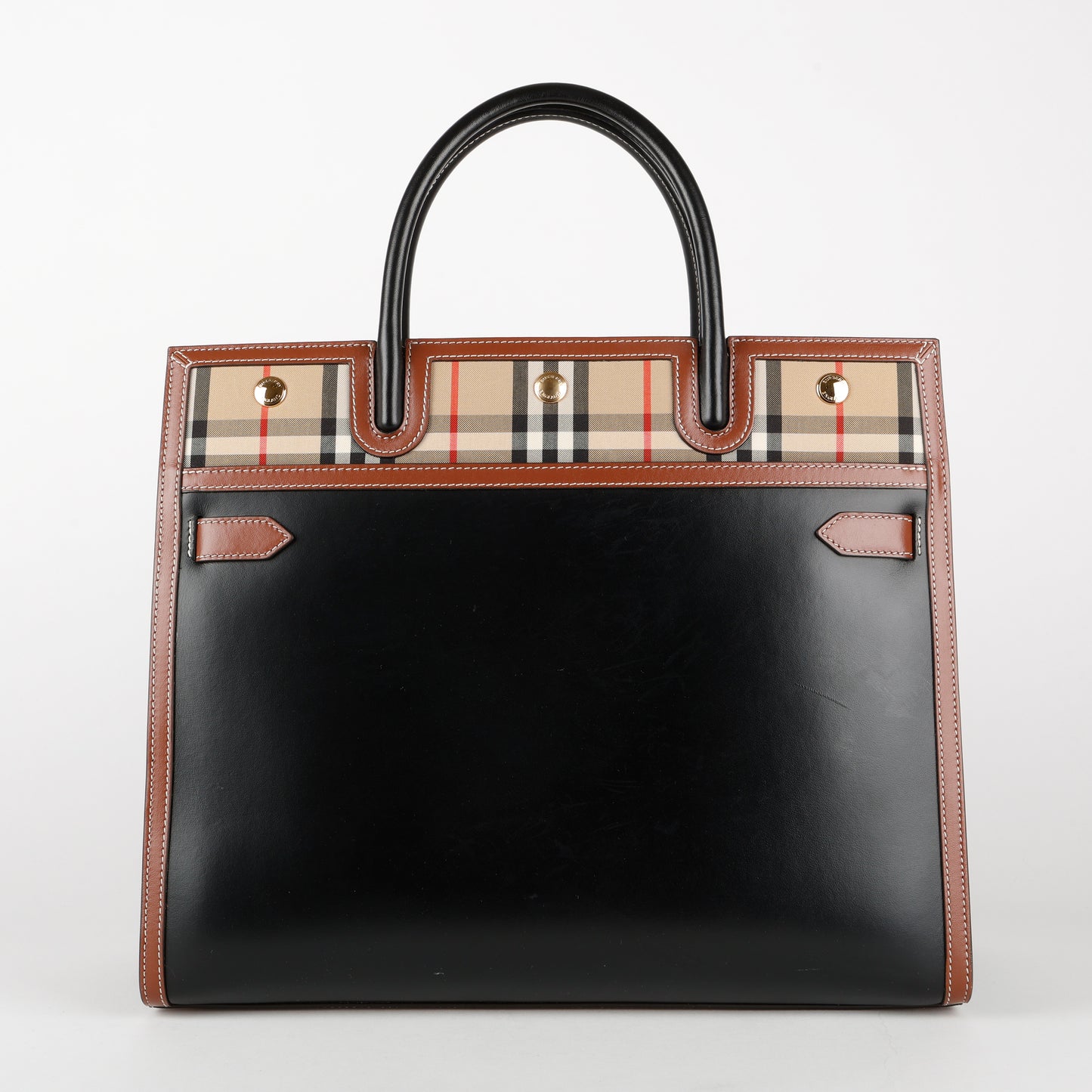 Medium Ballingdon Tote, Checked Canvas/Leather