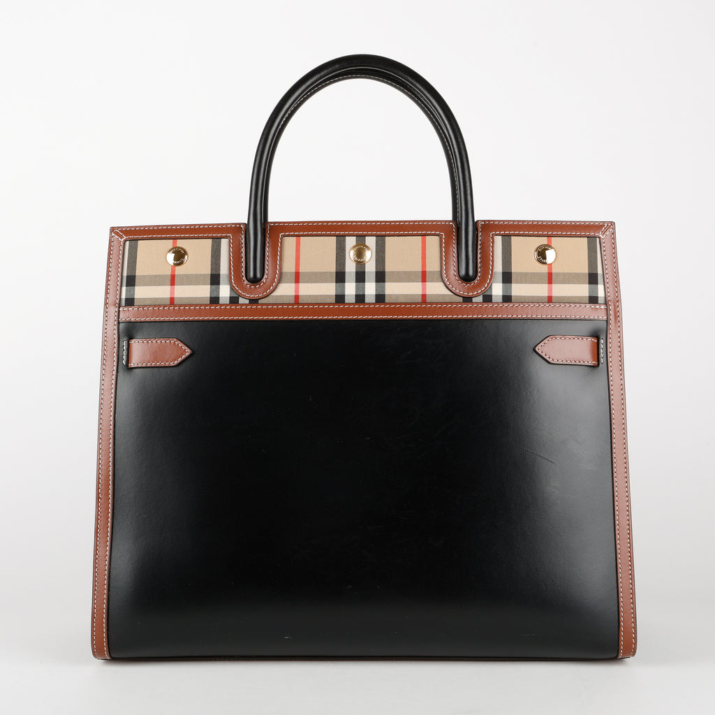 Medium Ballingdon Tote, Checked Canvas/Leather