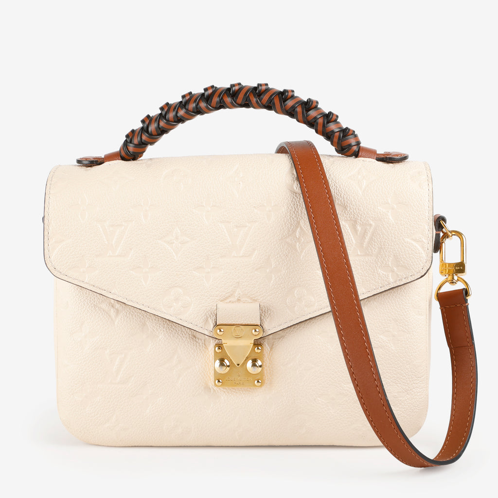 Pochette Metis Braided Handle, Cream Empreinte