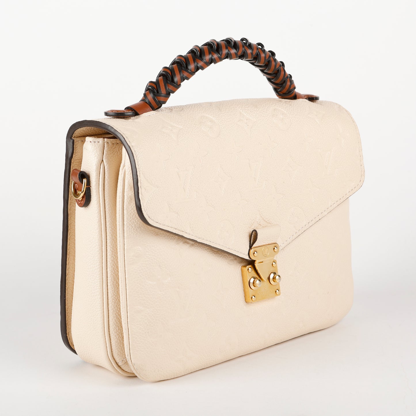 Pochette Metis Braided Handle, Cream Empreinte