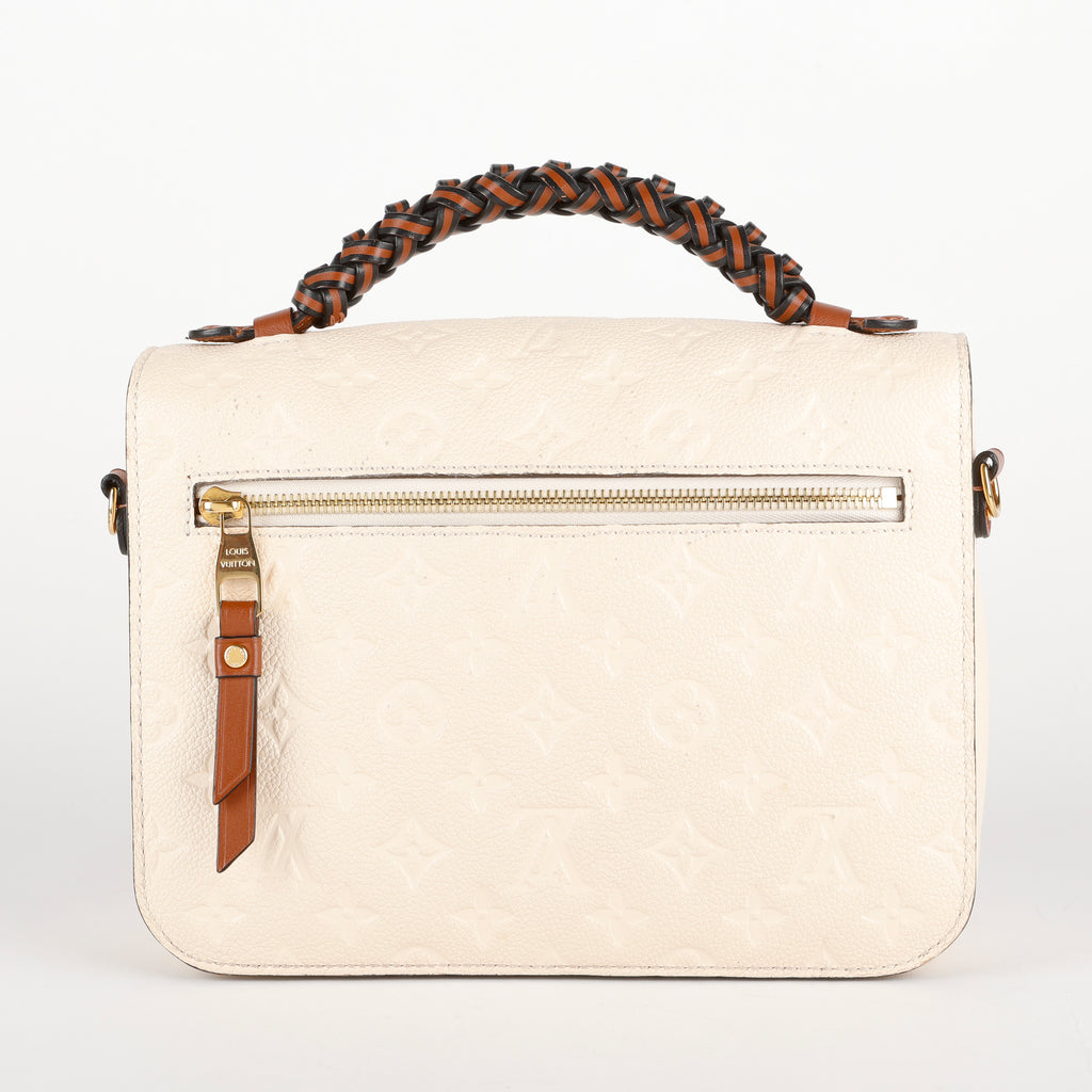 Pochette Metis Braided Handle, Cream Empreinte