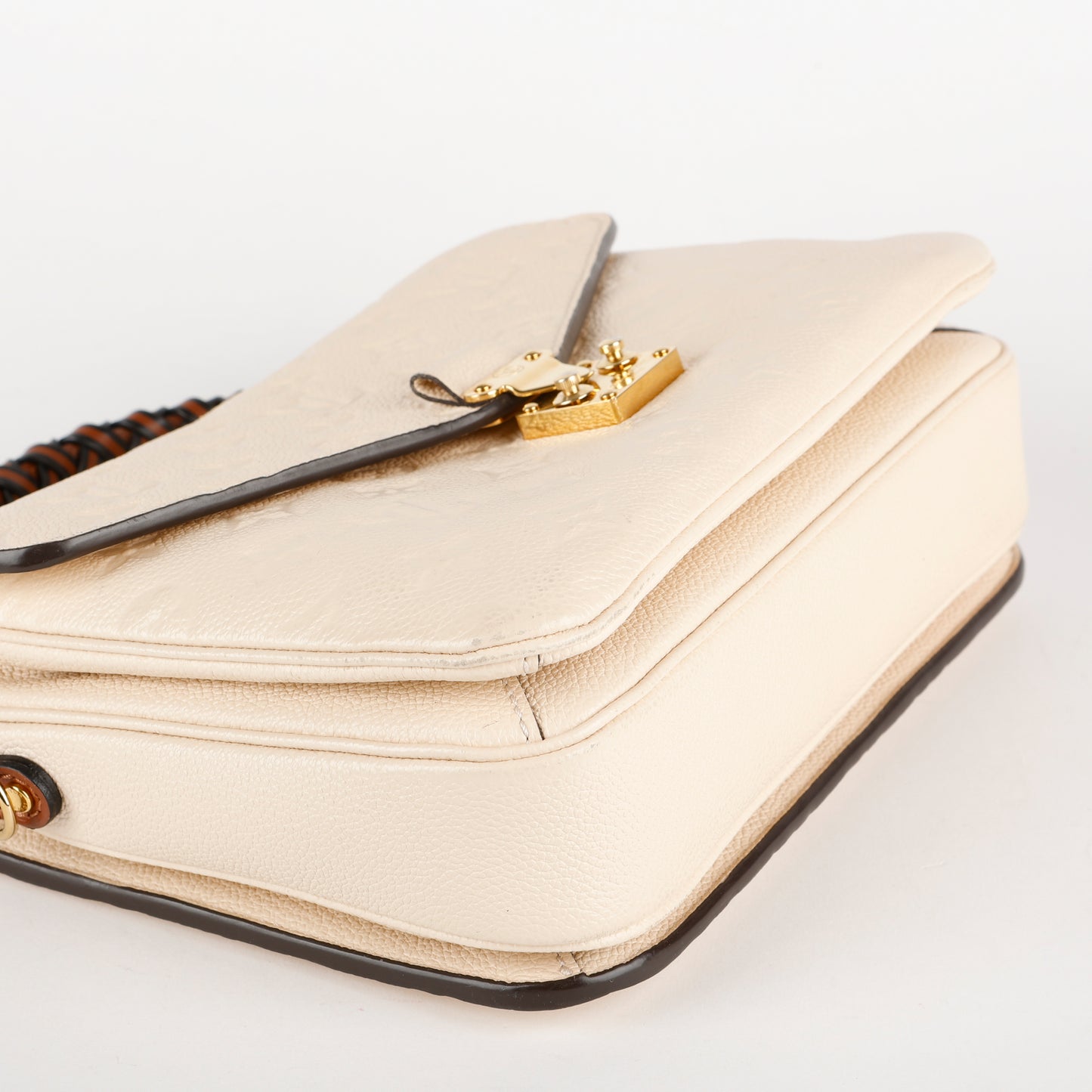Pochette Metis Braided Handle, Cream Empreinte