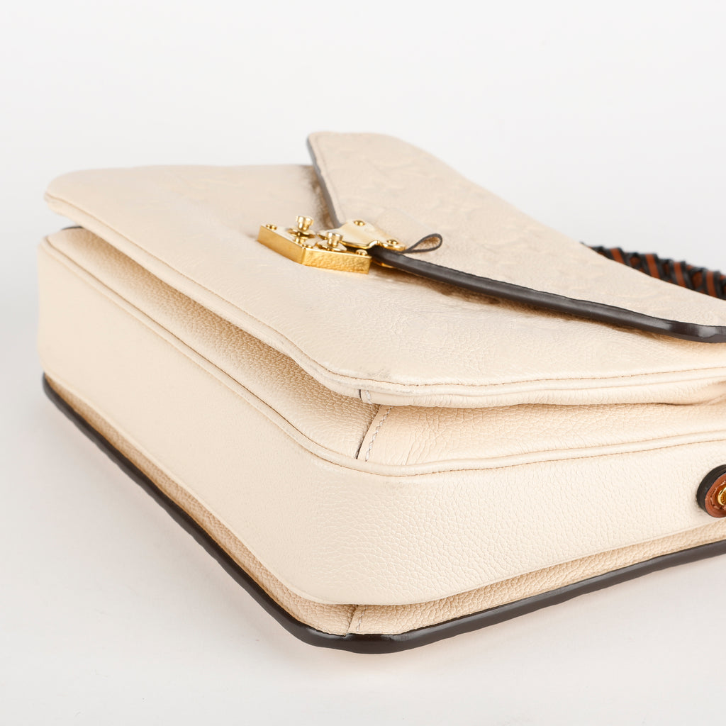 Pochette Metis Braided Handle, Cream Empreinte