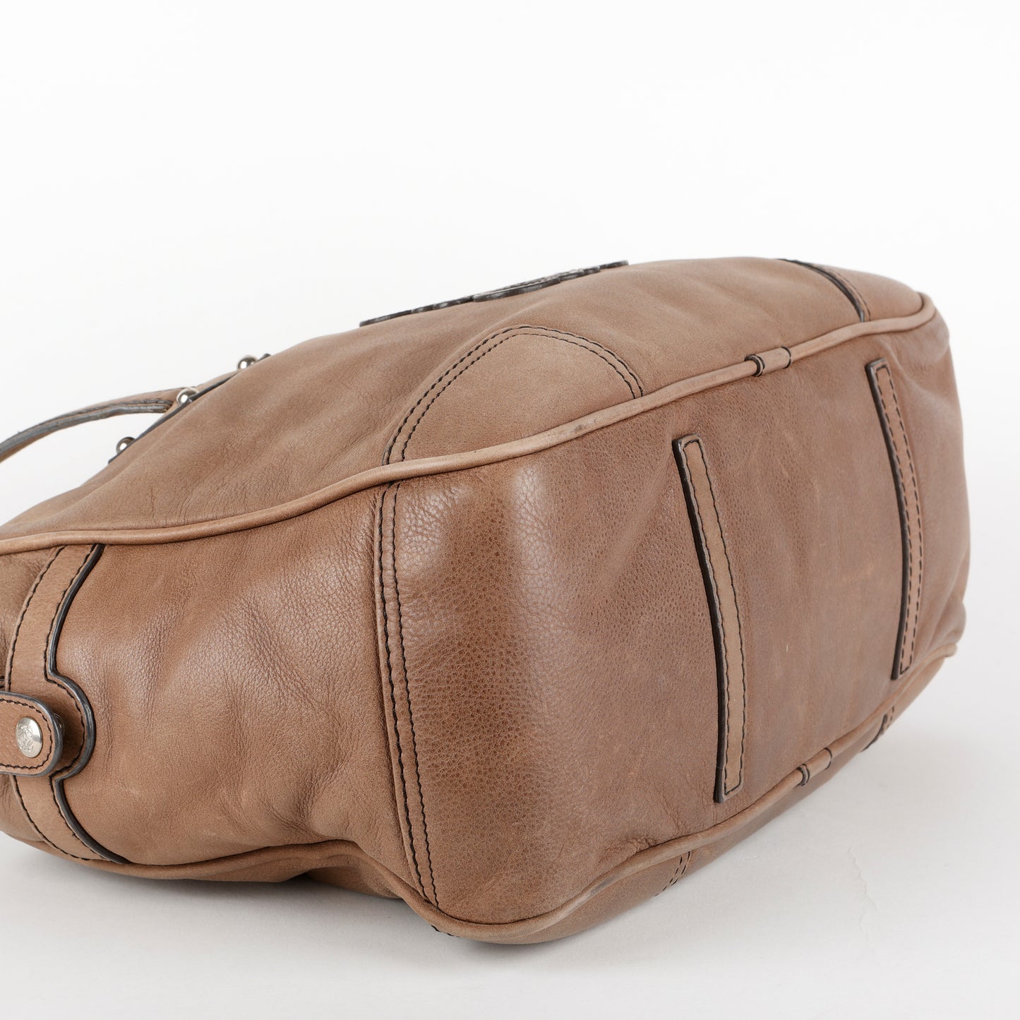 Anagram Leather Tote, Brown