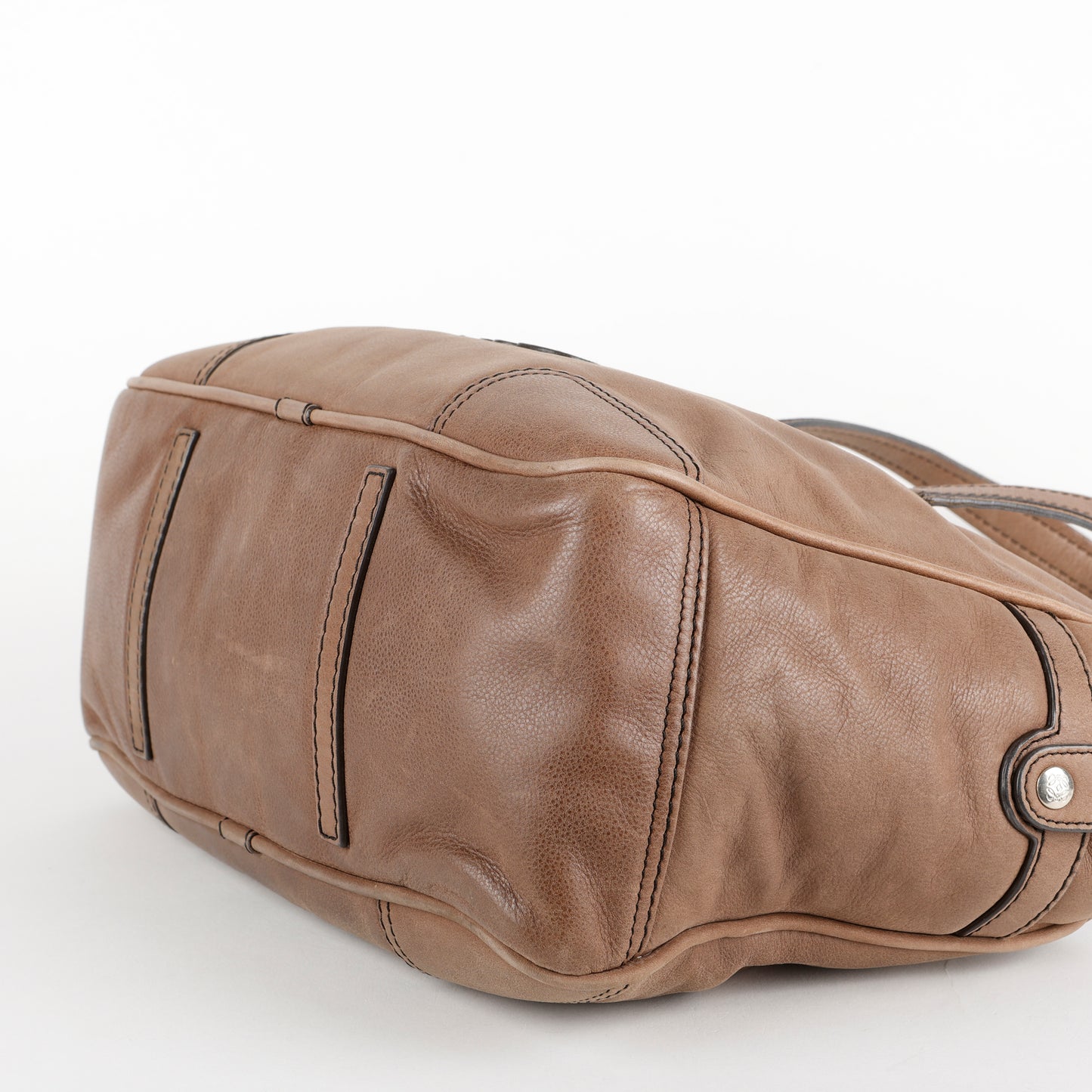 Anagram Leather Tote, Brown