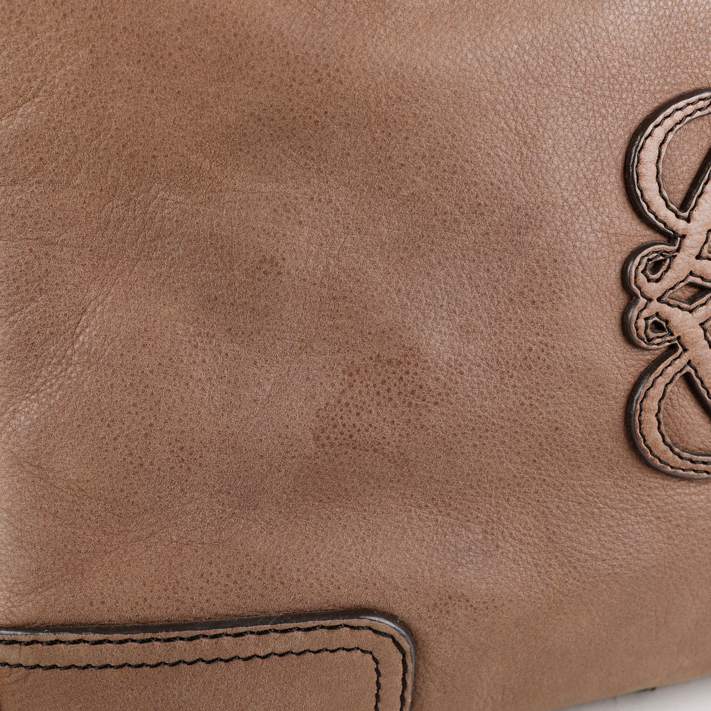 Anagram Leather Tote, Brown