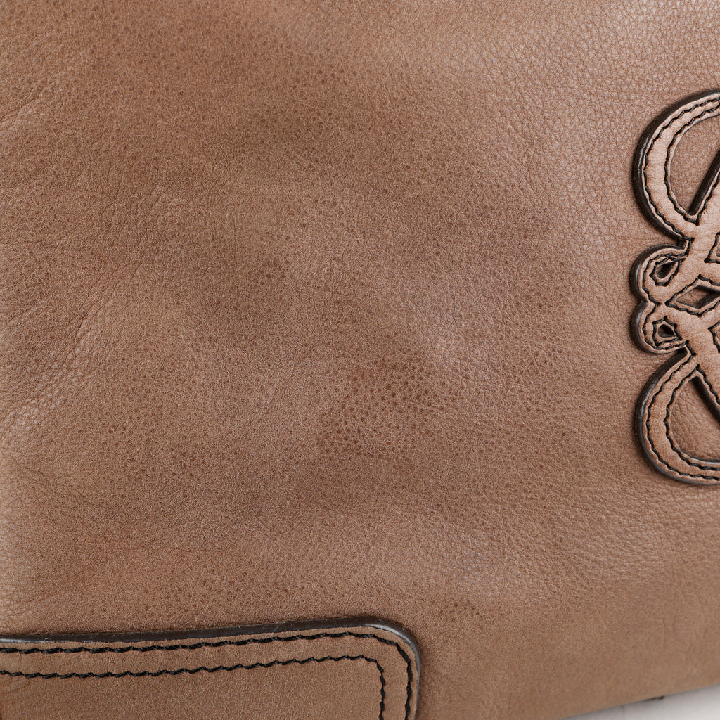 Anagram Leather Tote, Brown