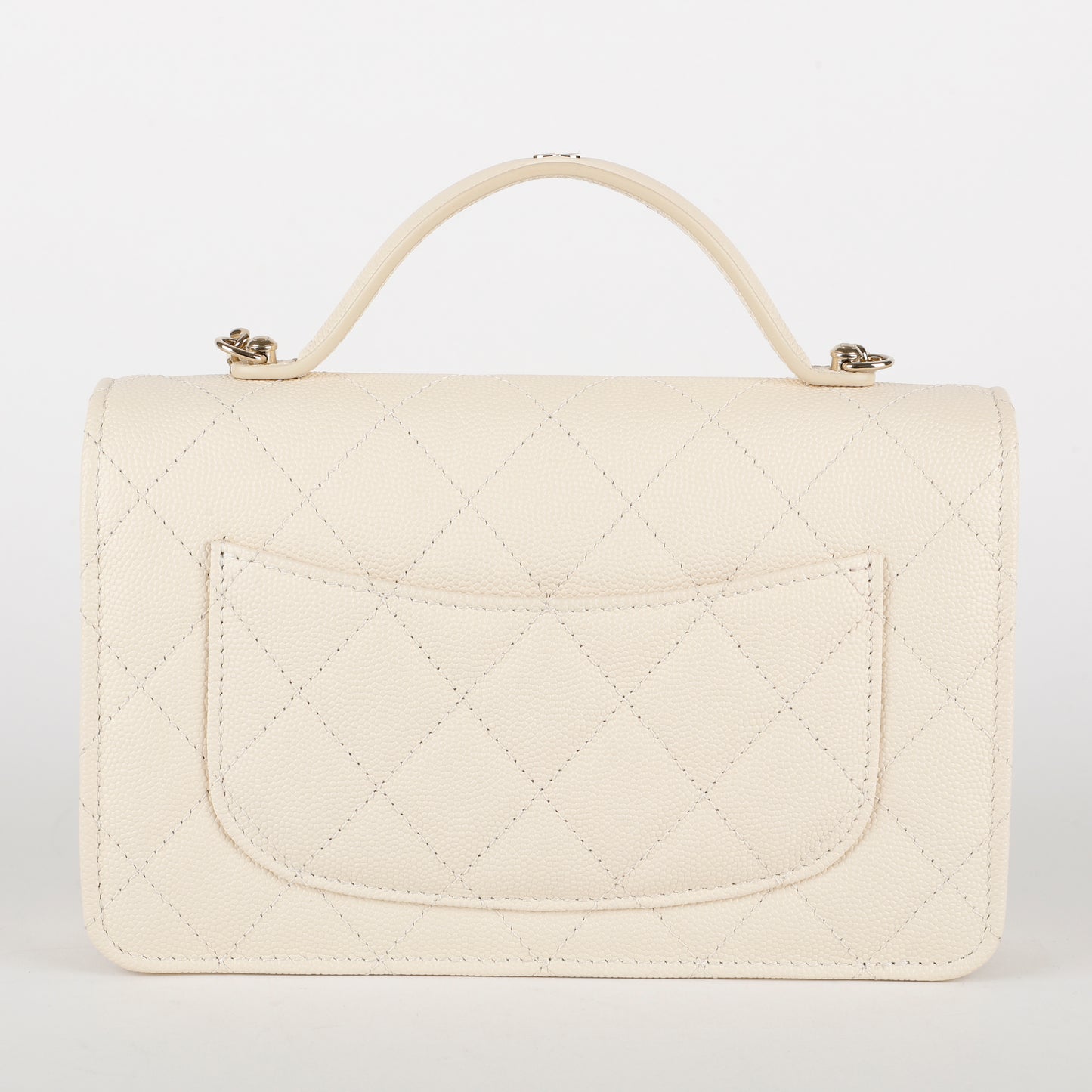 Top Handle Wallet on Chain, Cream Caviar