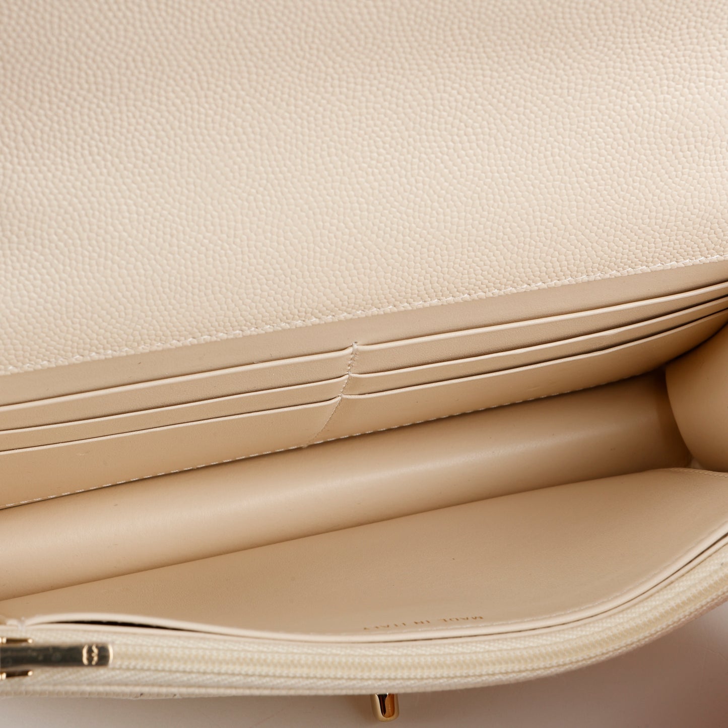 Top Handle Wallet on Chain, Cream Caviar