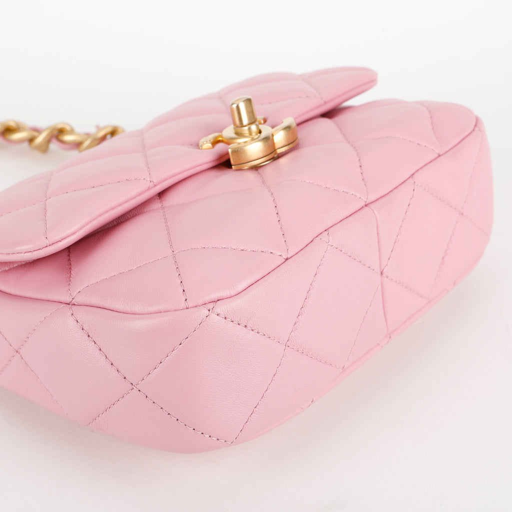 Mini Seasonal Flap, Mauve Pink Lambskin
