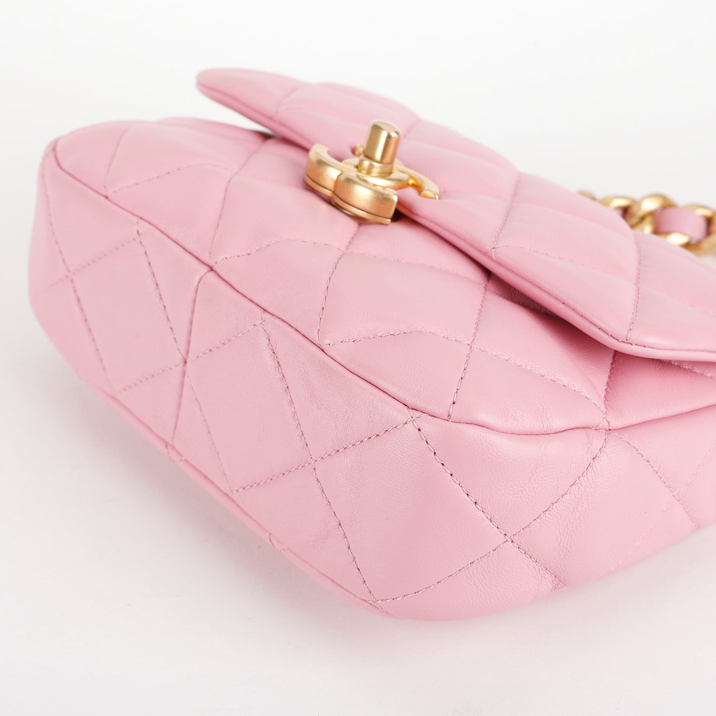 Mini Seasonal Flap, Mauve Pink Lambskin