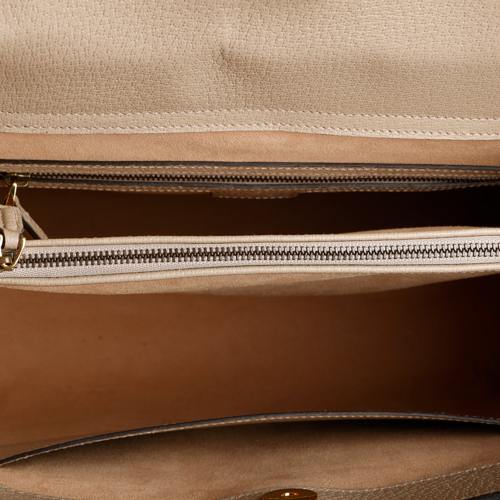 Large Diana Bamboo Top Handle, Beige
