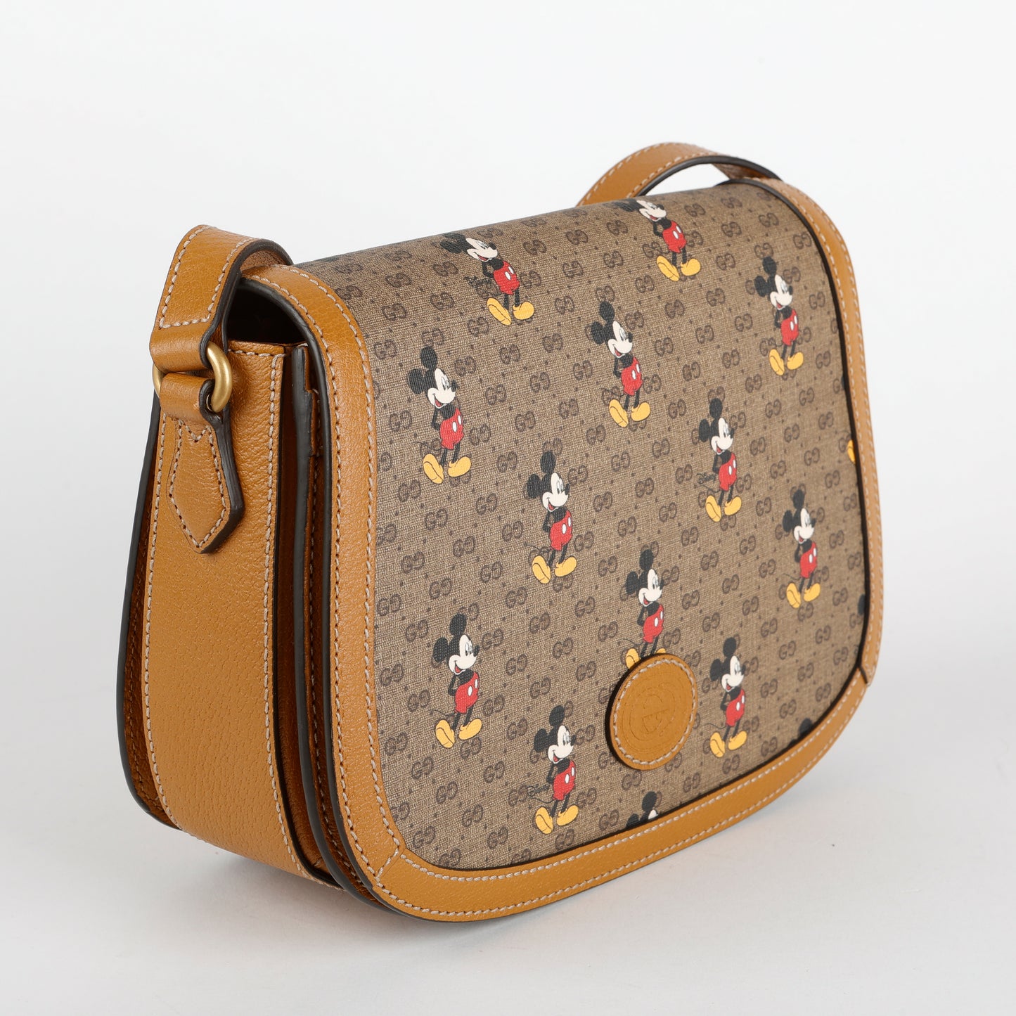 Mini Disney Messenger Bag, Coated Canvas/Brown