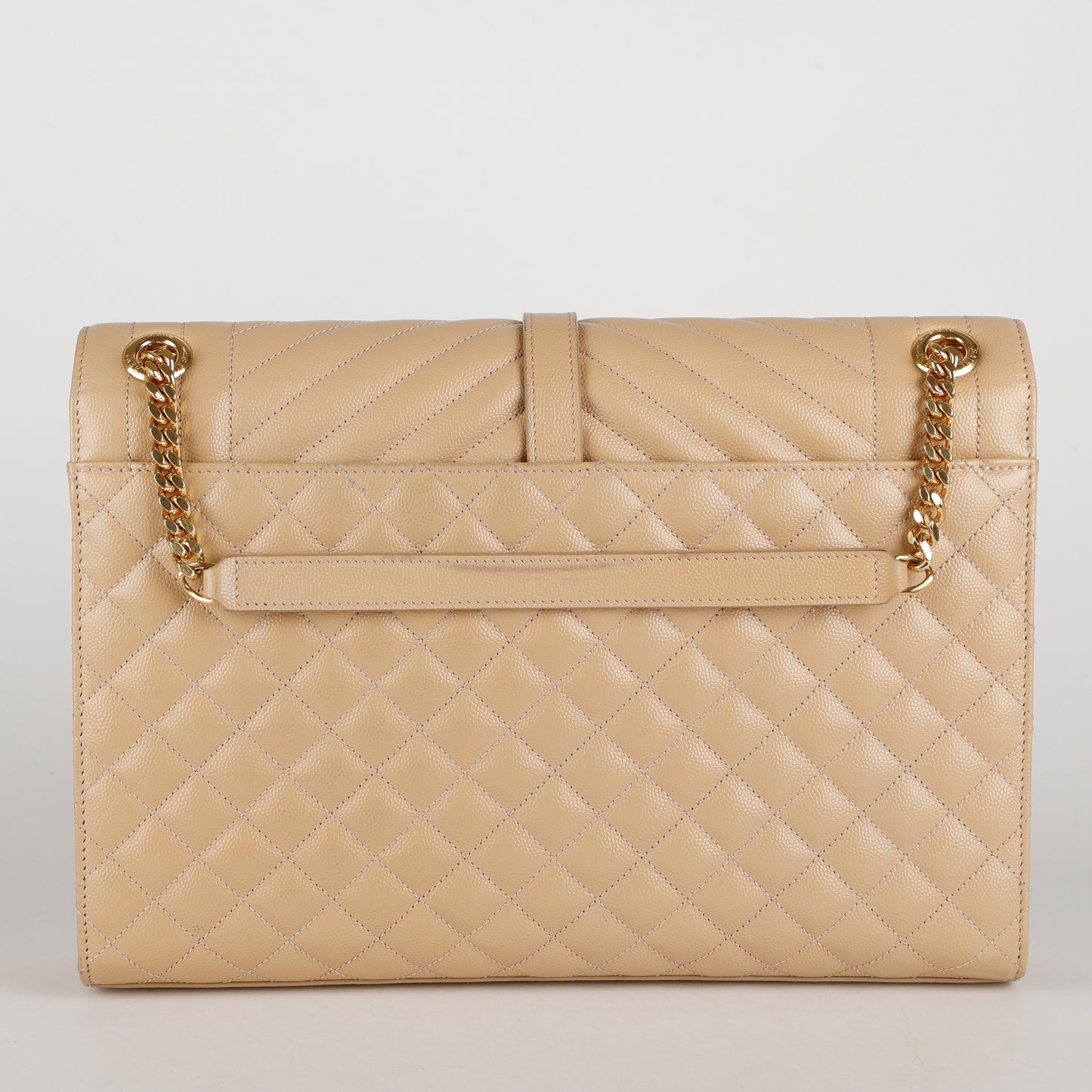 Large Envelope Satchel, Beige Grain de Poudre
