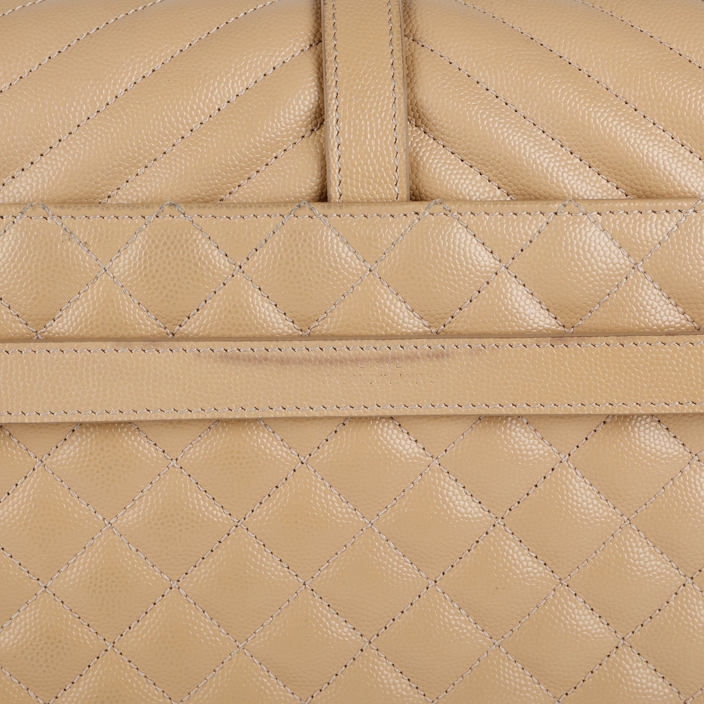 Large Envelope Satchel, Beige Grain de Poudre