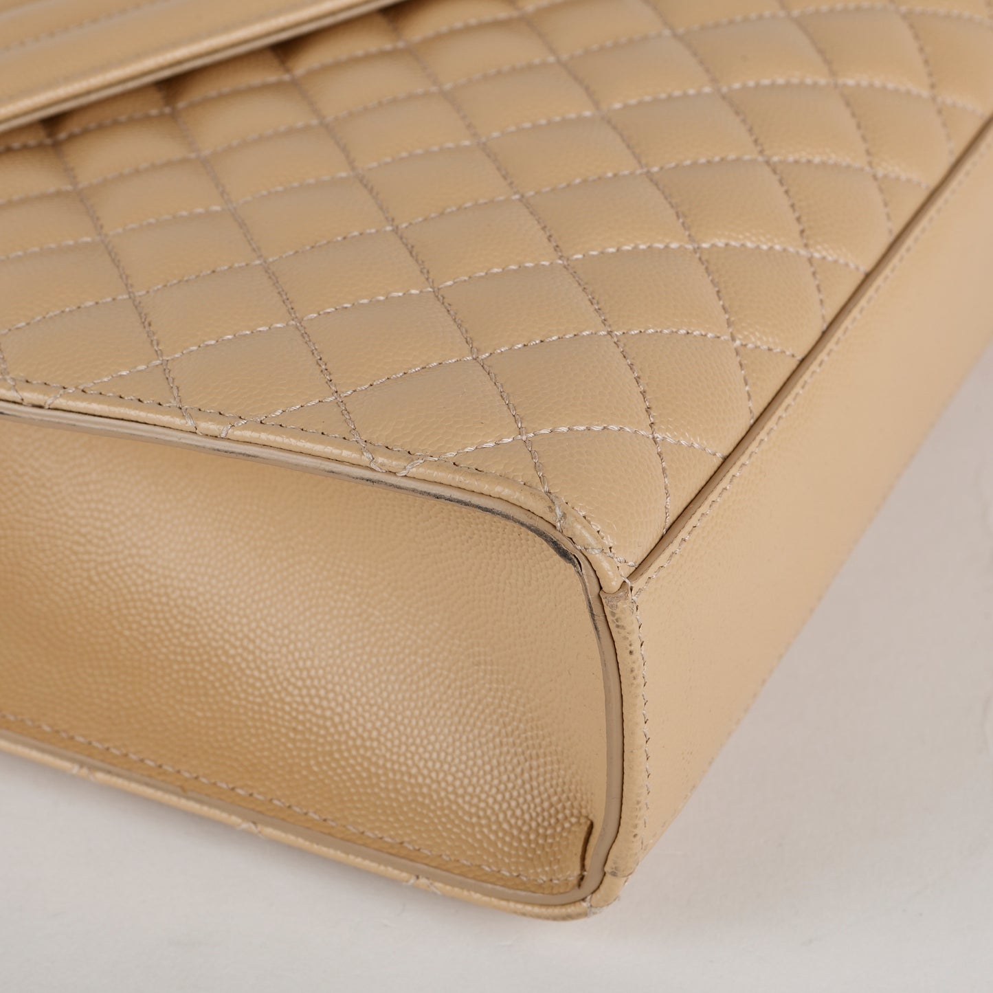 Large Envelope Satchel, Beige Grain de Poudre