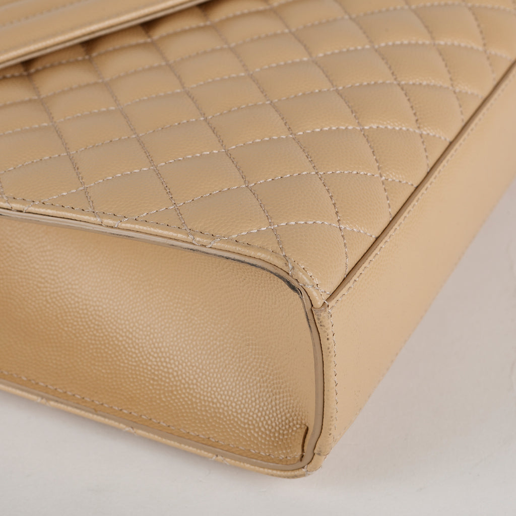 Large Envelope Satchel, Beige Grain de Poudre