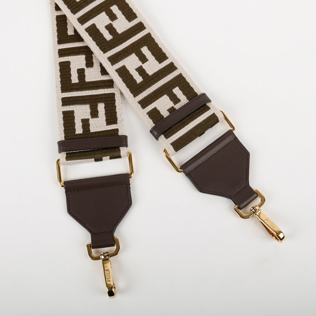 Ribbon Adjustable Strap You, Cream and Olive Green