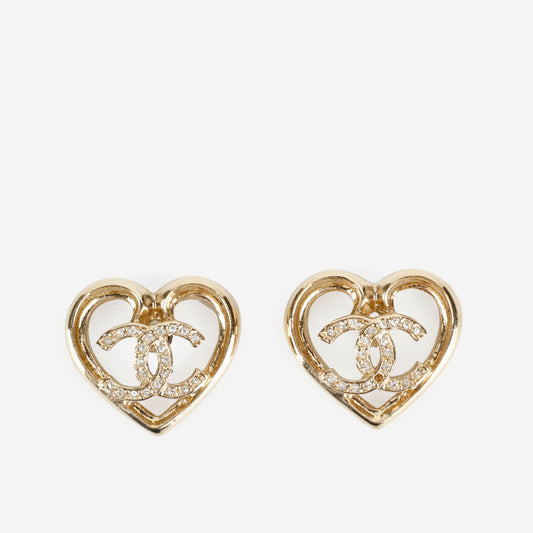 23C Heart Crystal CC Earrings