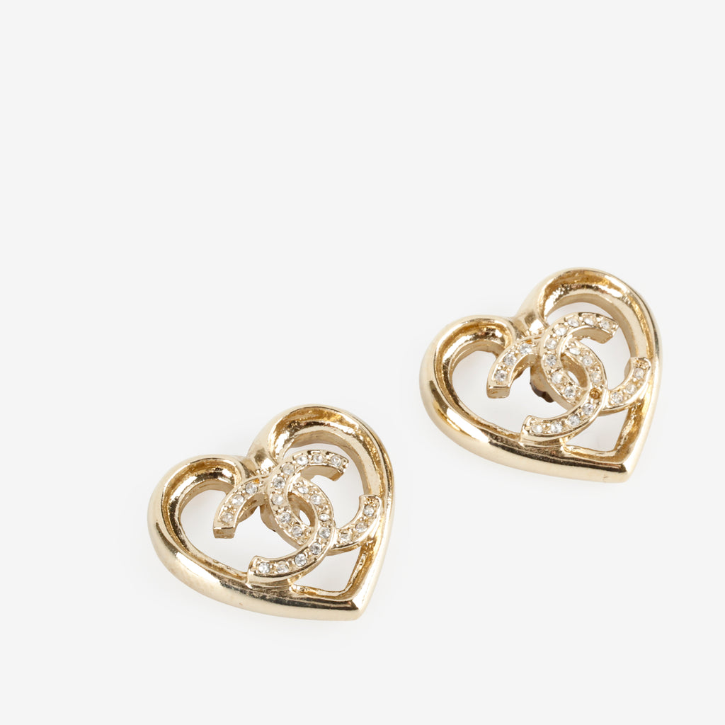 23C Heart Crystal CC Earrings
