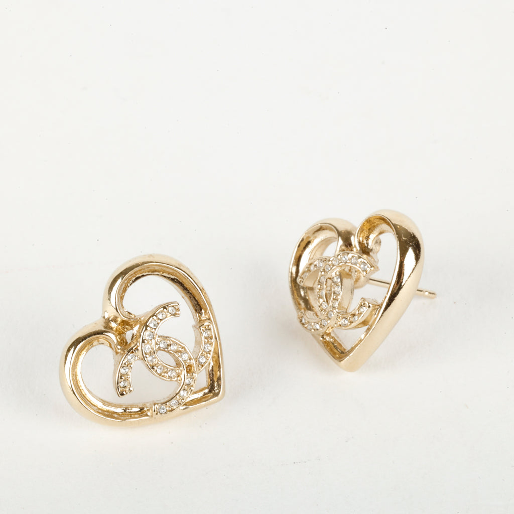23C Heart Crystal CC Earrings