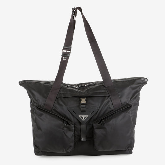 Re-Nylon Travel Weekender, Black SHW