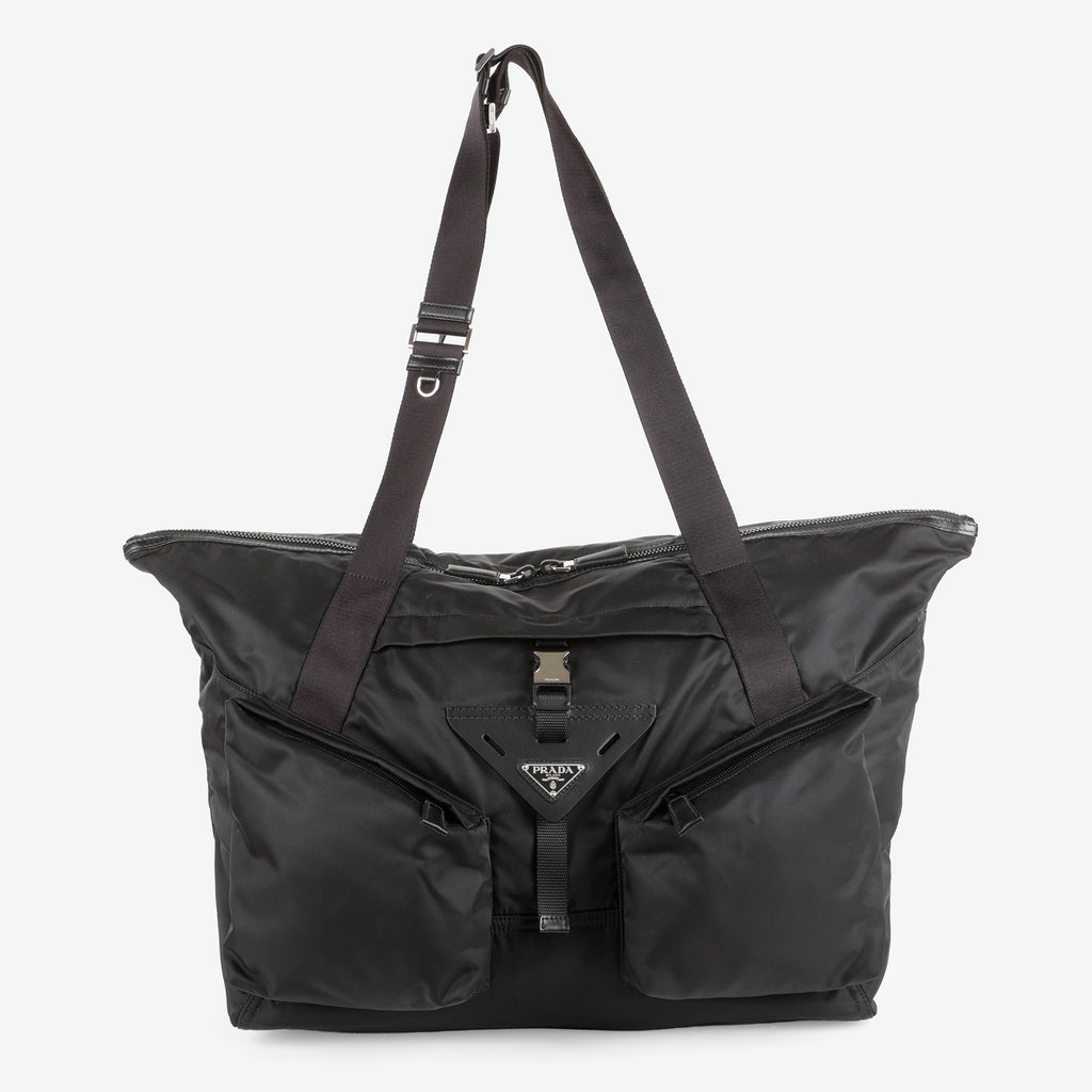 Re-Nylon Travel Weekender, Black SHW