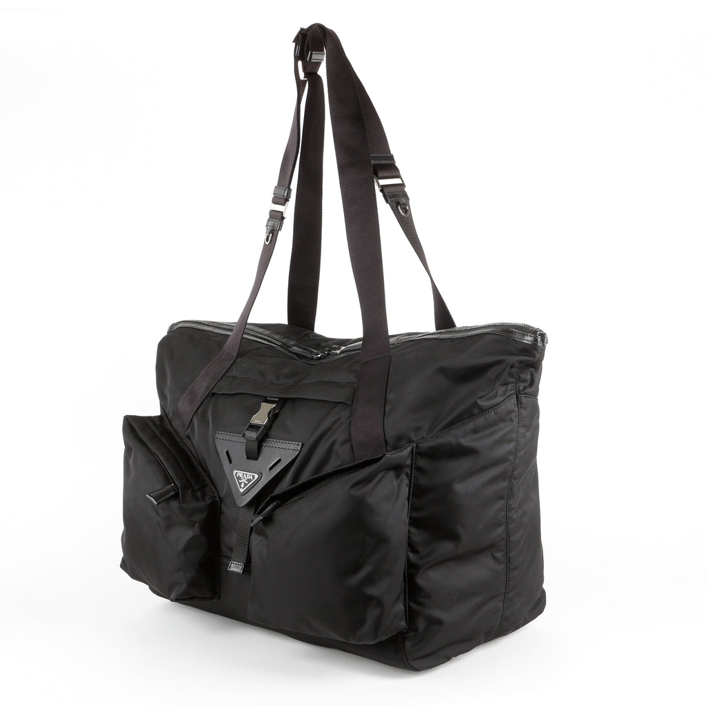 Re-Nylon Travel Weekender, Black SHW
