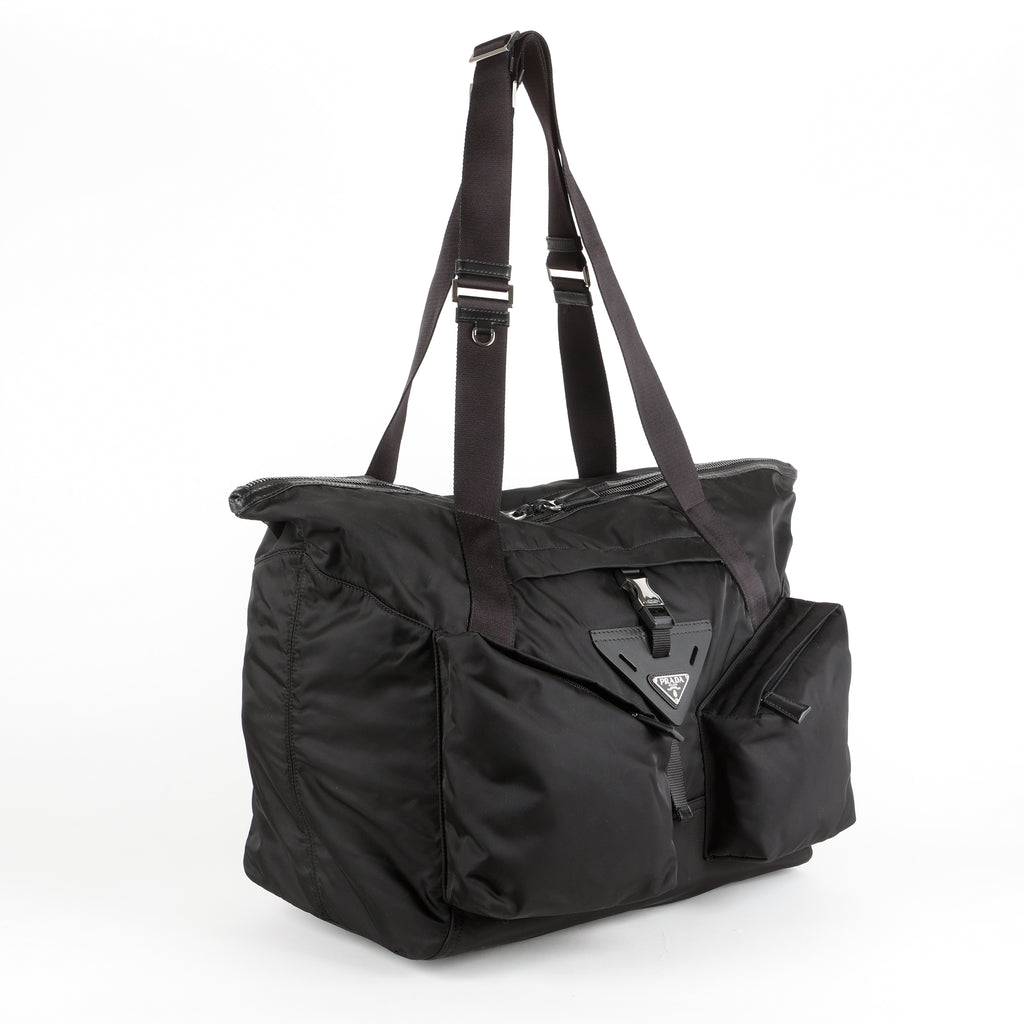 Re-Nylon Travel Weekender, Black SHW