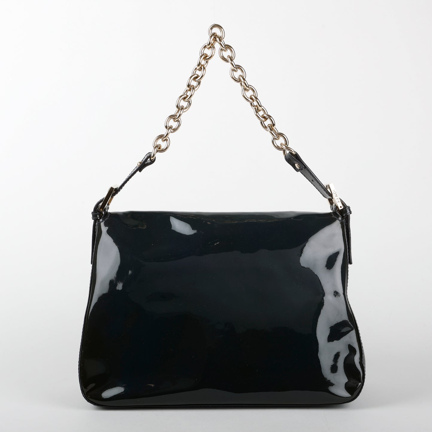 Large Mama Baguette, Navy Patent Leather