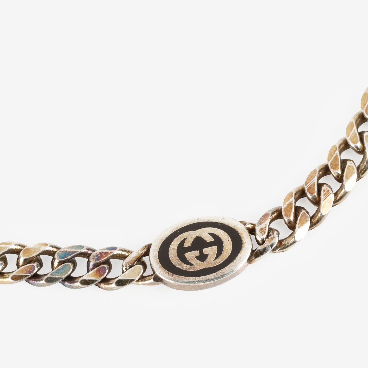 Interlocking G Sterling Silver Necklace 24"