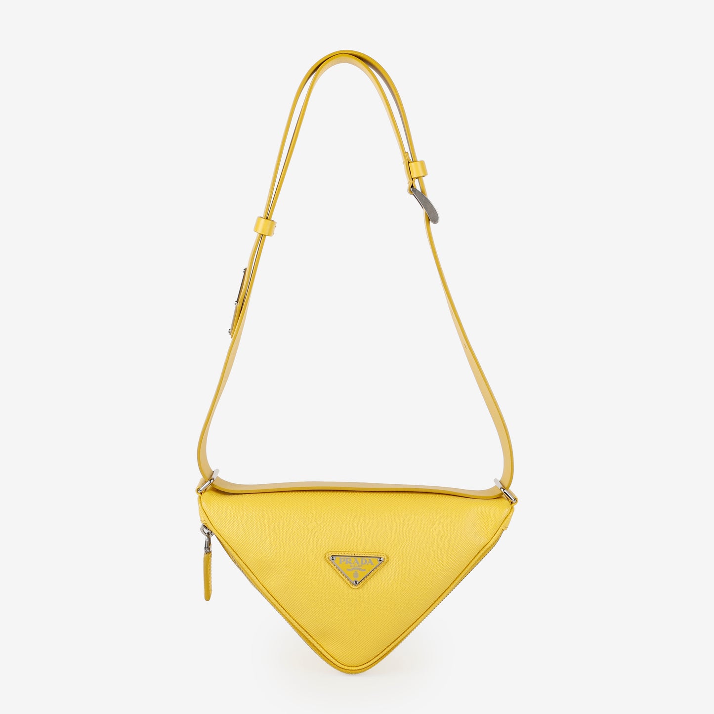 Triangle Shoulder Belt Bag, Sunny Yellow Saffiano
