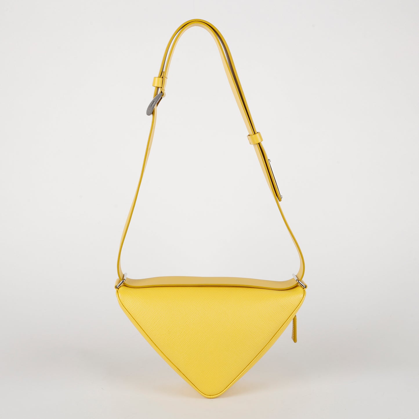 Triangle Shoulder Belt Bag, Sunny Yellow Saffiano