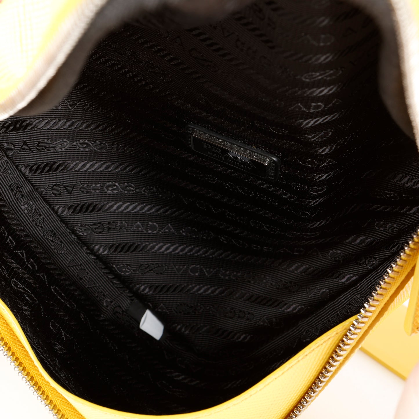Triangle Shoulder Belt Bag, Sunny Yellow Saffiano
