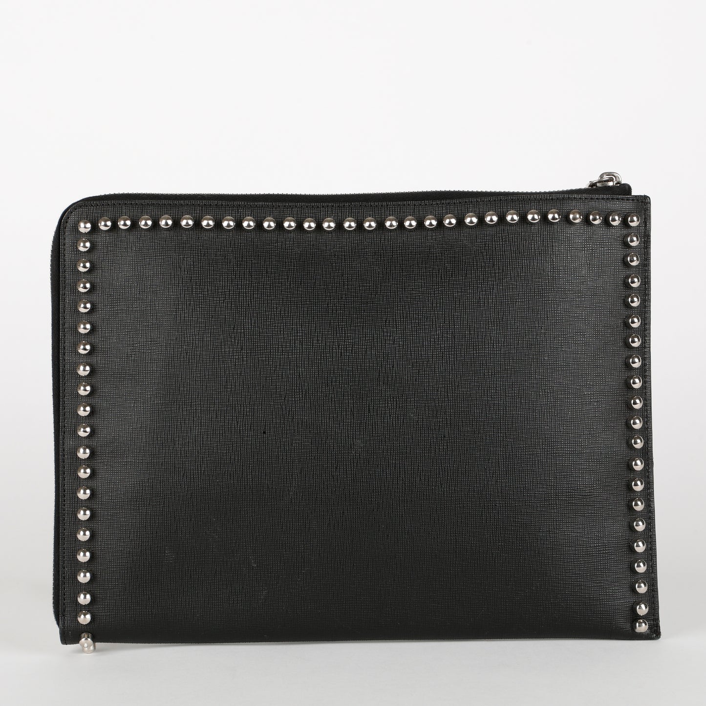 Karlito Studded Zipped Clutch, Black